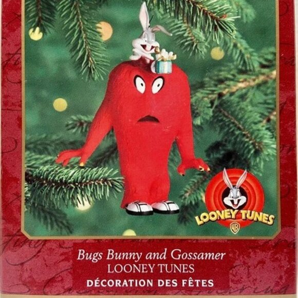 Vintage Looney Tunes Bugs Bunny & Gossamer Hallmark Keepsake Ornament 1998 IOB - Picture 2 of 5
